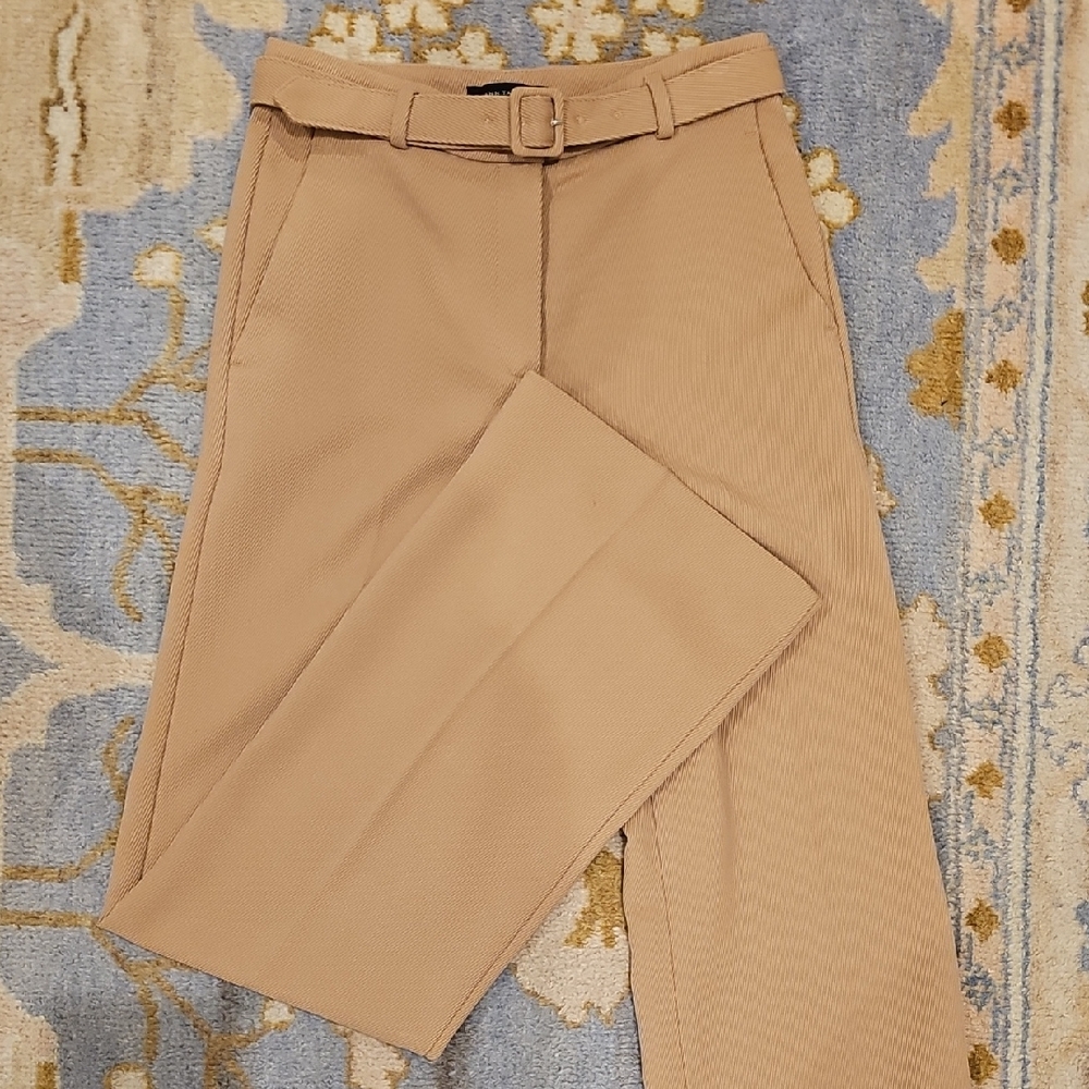 Ann Taylor High Rise Camel Trousers In Twill Size 00